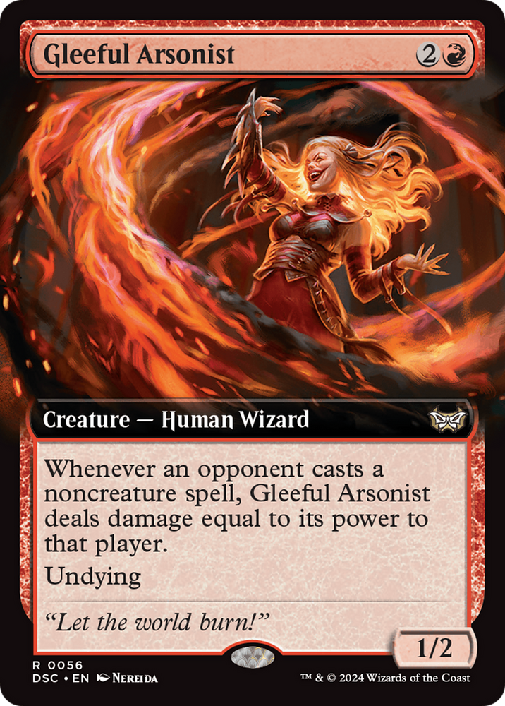 Gleeful Arsonist (Extended Art) [Duskmourn: House of Horror Commander]