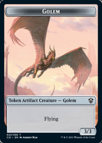 Golem (025) // Thopter Double-Sided Token [Commander 2021 Tokens]