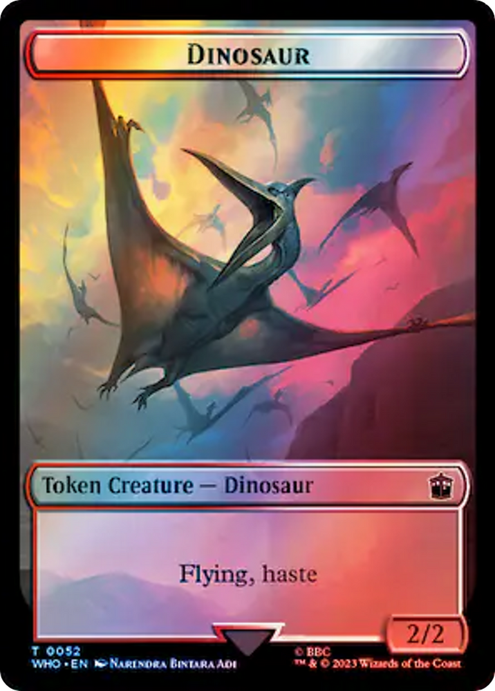 Alien // Dinosaur Double-Sided Token (Surge Foil) [Doctor Who Tokens]