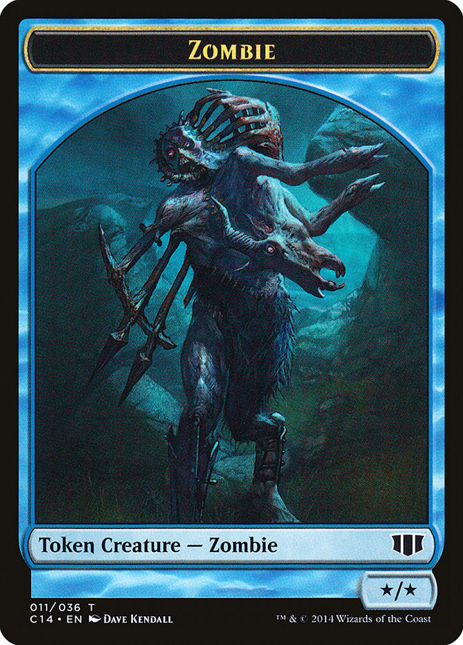 Whale // Zombie (011/036) Double-Sided Token [Commander 2014 Tokens]