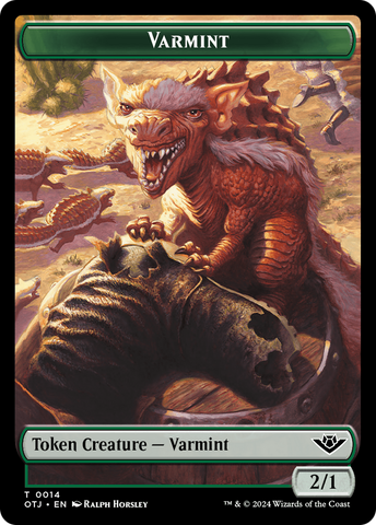 Treasure // Varmint Double-Sided Token [Outlaws of Thunder Junction Tokens]