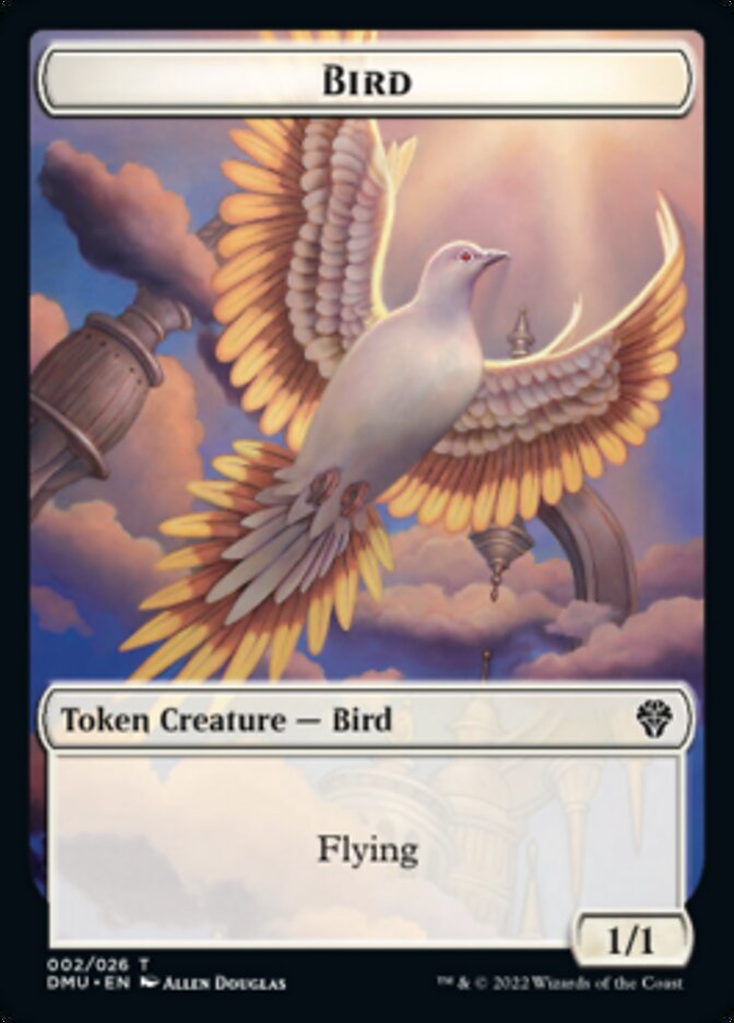 Bird (002) // Monk Double-Sided Token [Dominaria United Tokens]