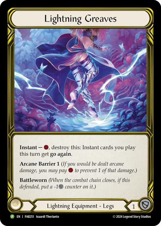 Lightning Greaves (Golden) [FAB251] (Promo)  Cold Foil