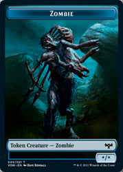 Human (001) // Zombie (005) Double-Sided Token [Innistrad: Crimson Vow Tokens]