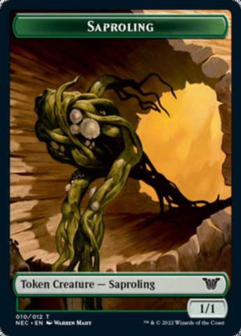 Saproling // Spirit (002) Double-Sided Token [Kamigawa: Neon Dynasty Commander Tokens]