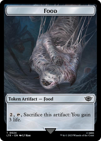 Tentacle // Food (0024) Double-Sided Token (Surge Foil) [The Lord of the Rings: Tales of Middle-Earth Tokens]