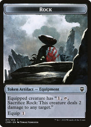 Golem // Rock Double-Sided Token [Commander Legends Tokens]