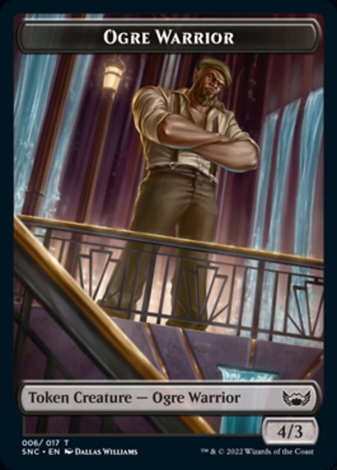 Ogre Warrior // Rhino Warrior Double-Sided Token [Streets of New Capenna Tokens]